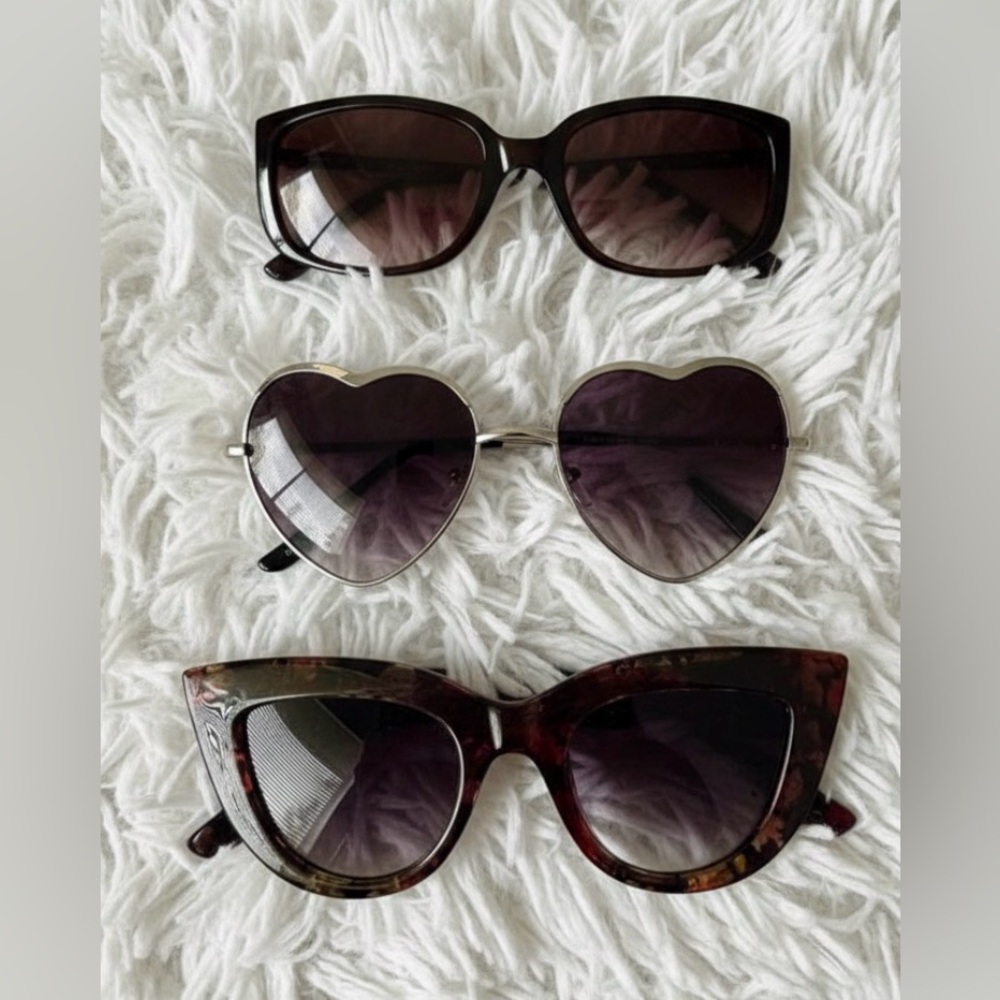 Unbranded Stylish Black and Brown Sunglasses Set Three Pairs